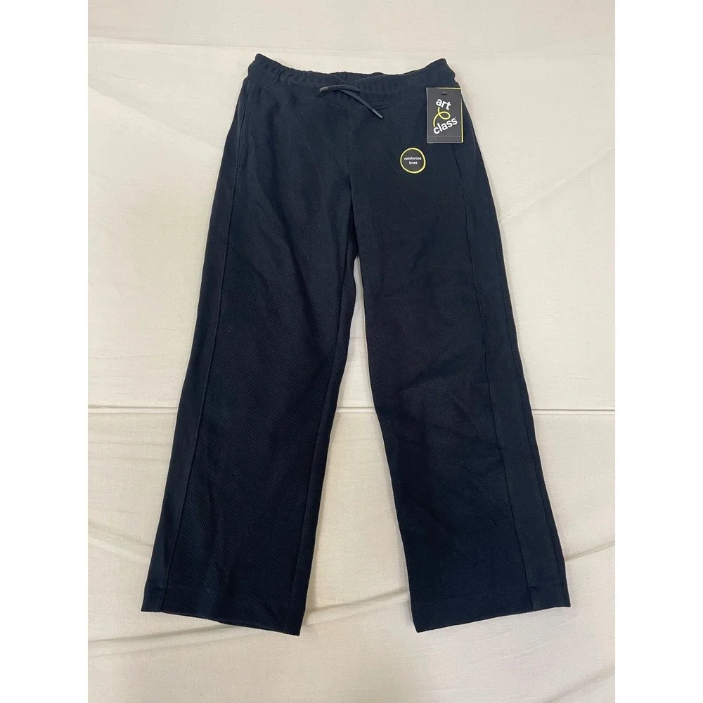 Art Class Boys Reinforced Knee Pants Black Ribbed Texture Size M 8 New NWT